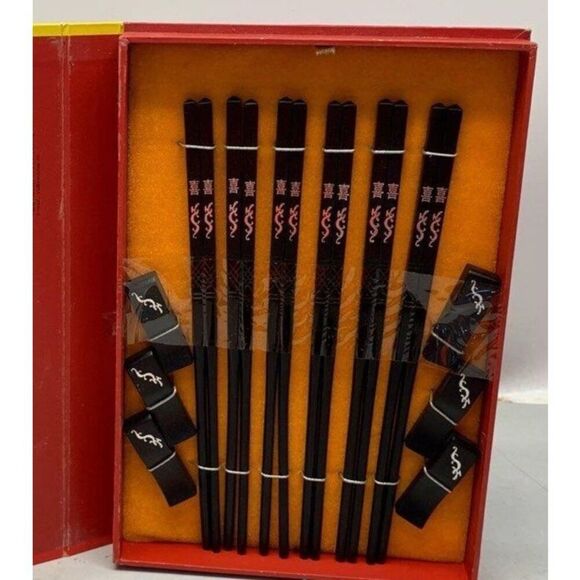 Vintage Yun Hong Arts Chopsticks Immortal Story Set - Picture 3 of 9